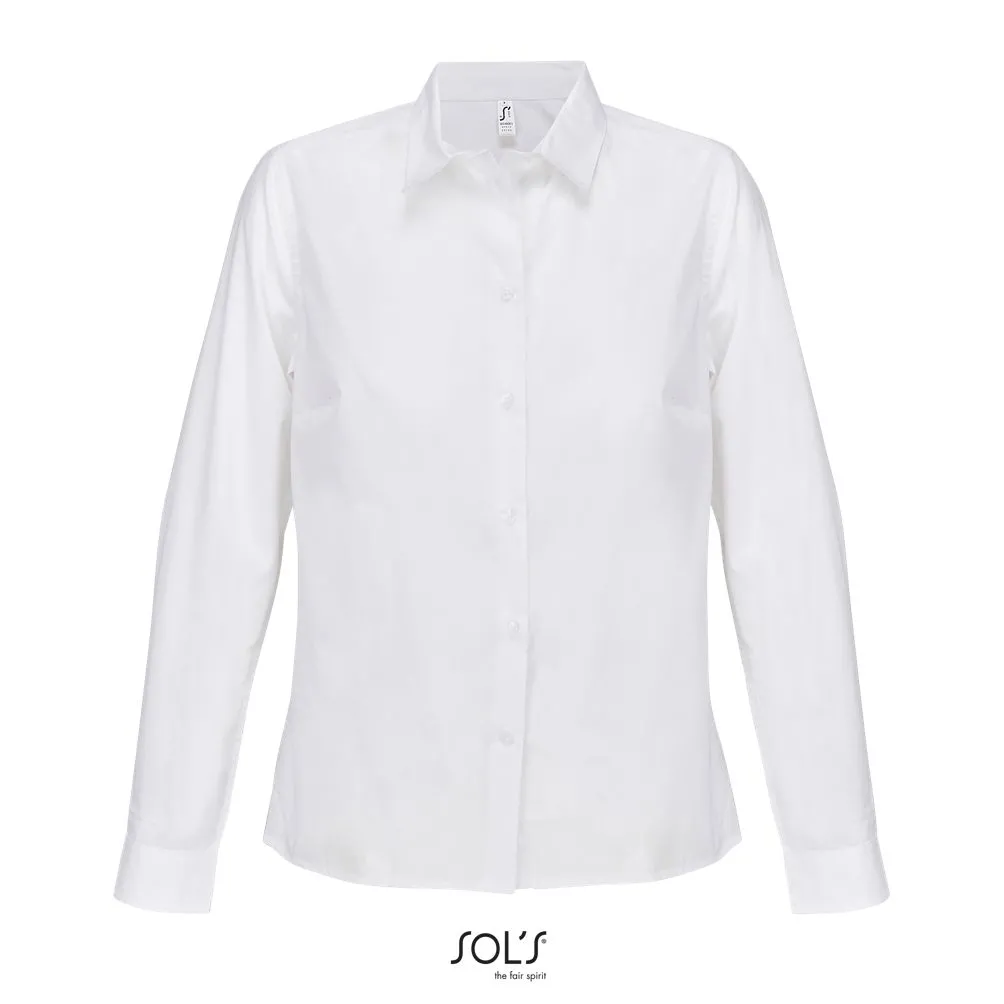 Camisa Popelina Manga Larga Para Mujer SOL'S BAILEY WOMEN BLANCO