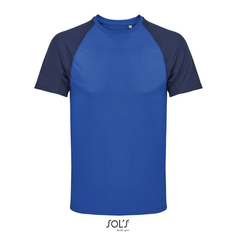 Camiseta Manga Raglán SOL'S VORTEX French Marino / Azul royal