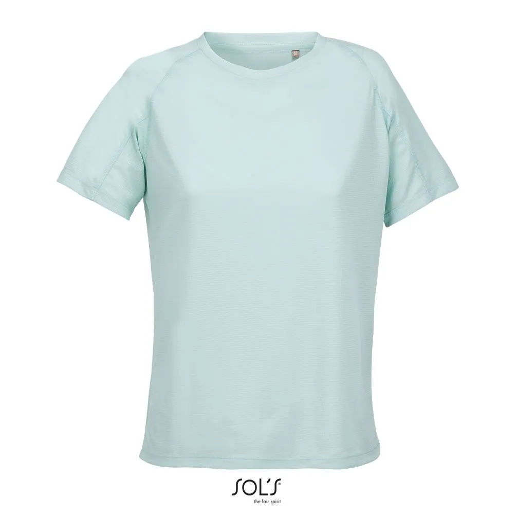 Camiseta Manga Raglán SOL'S VORTEX WOMEN Azul Ártico