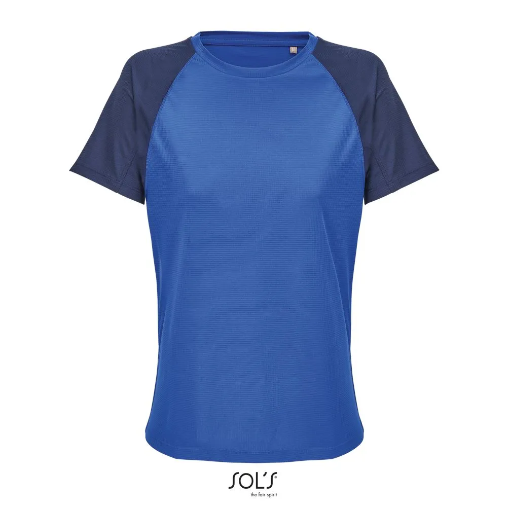 Camiseta Manga Raglán SOL'S VORTEX WOMEN French Marino / Azul royal