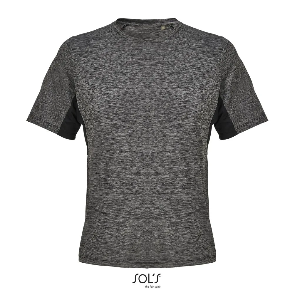 Camiseta Deportiva Unisex SOL'S STORM Negro Mezcla / Negro