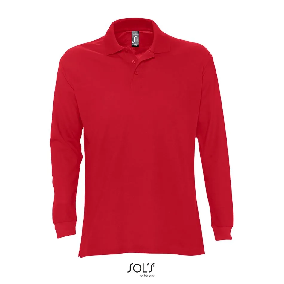 Polo Piqué De Manga Larga Para Hombre SOL'S STAR ROJO