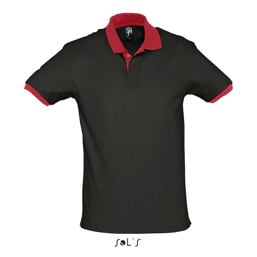 Polo Unisex SOL'S PRINCE NEGRO / ROJO