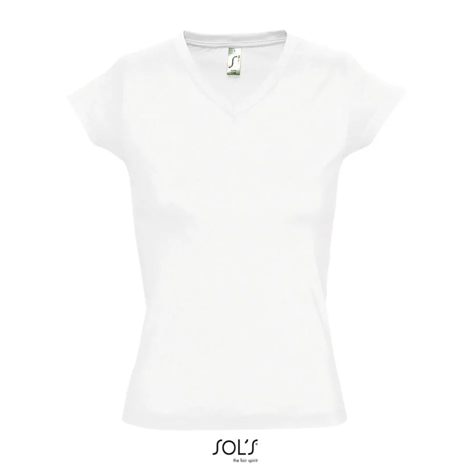 Camiseta Mujer Cuello Pico SOL'S MOON BLANCO