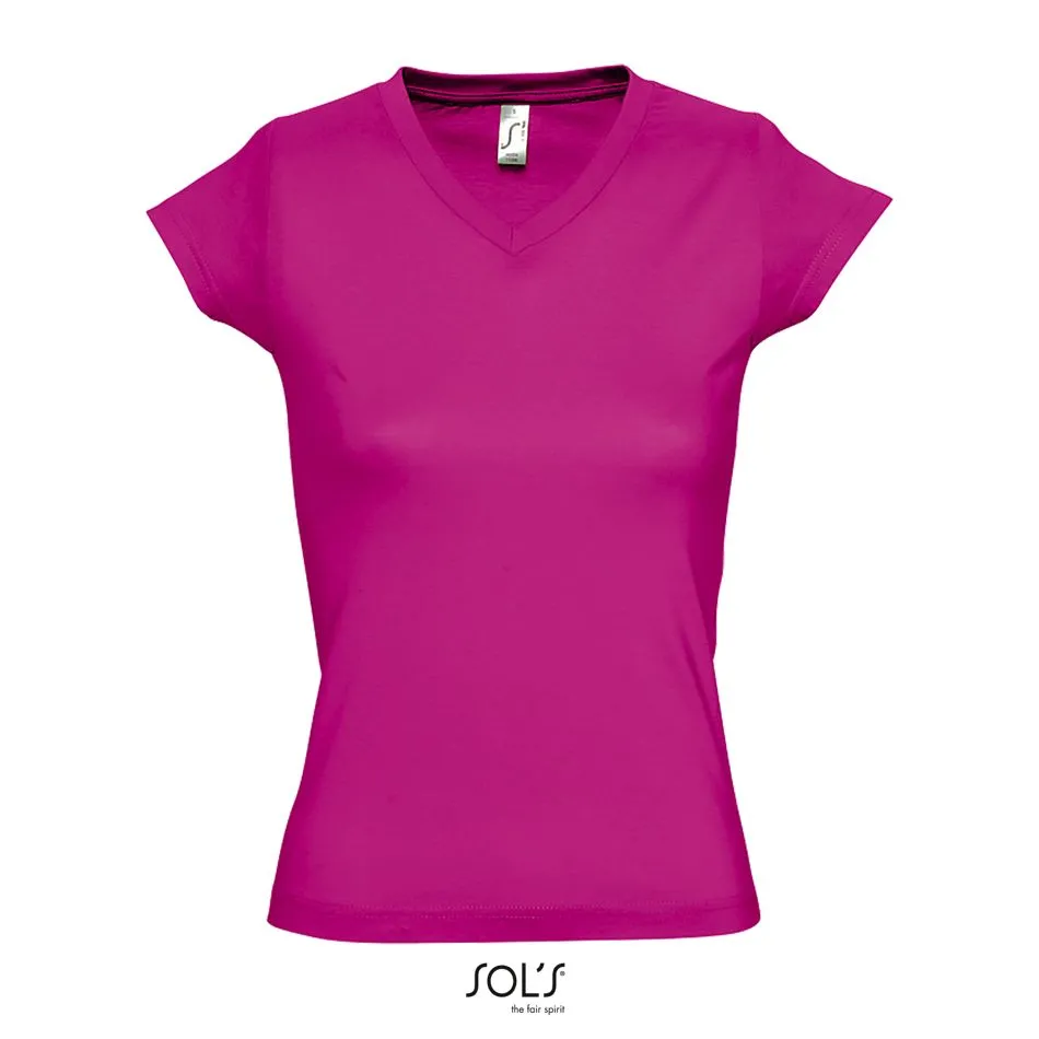 Camiseta Mujer Cuello Pico SOL'S MOON FUCSIA