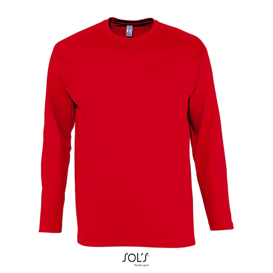 Camiseta Hombre Cuello Redondo Manga Larga SOL'S MONARCH ROJO