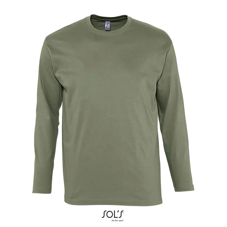 Camiseta Hombre Cuello Redondo Manga Larga SOL'S MONARCH CAQUI