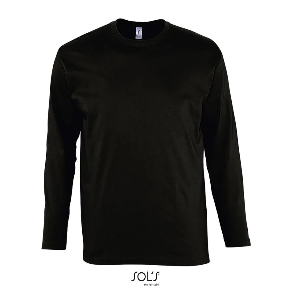 Camiseta Hombre Cuello Redondo Manga Larga SOL'S MONARCH NEGRO PROFUNDO