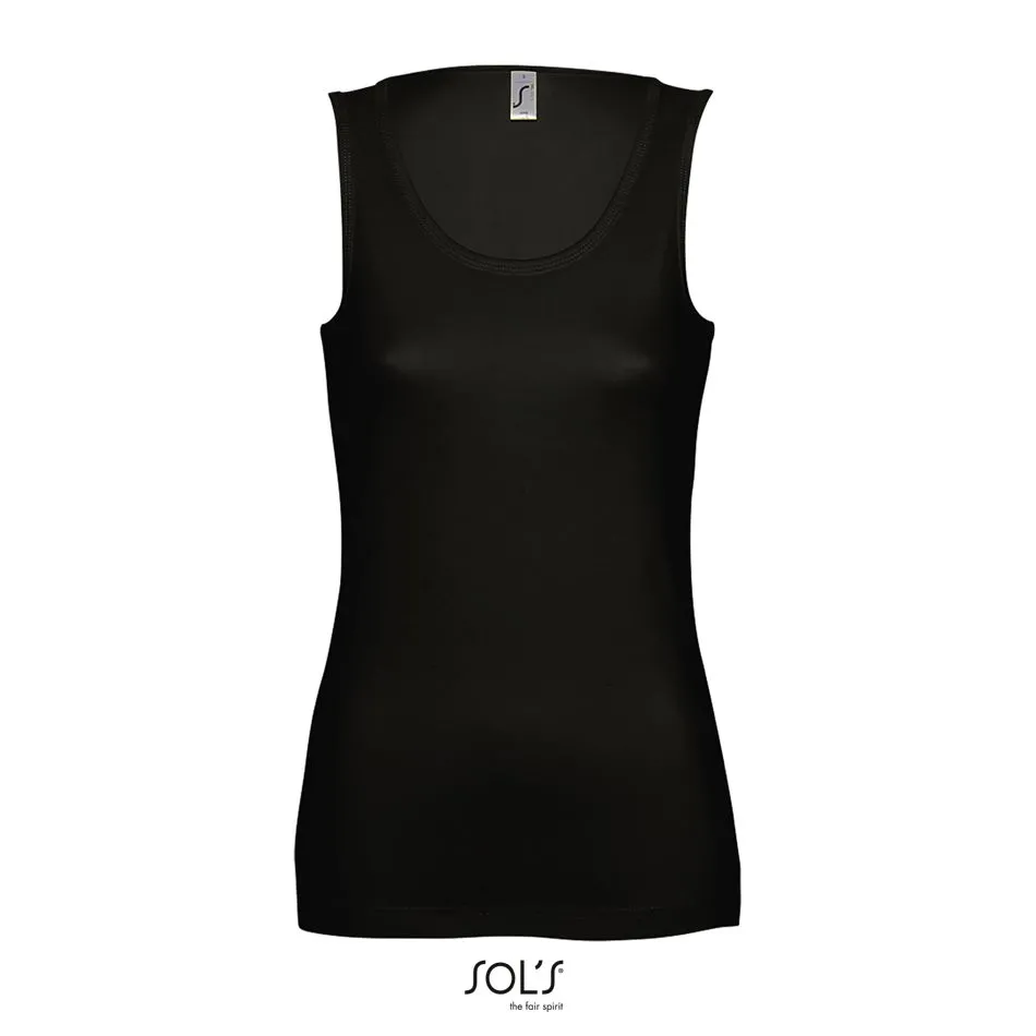 Camiseta Mujer Sin Mangas SOL'S JANE NEGRO PROFUNDO