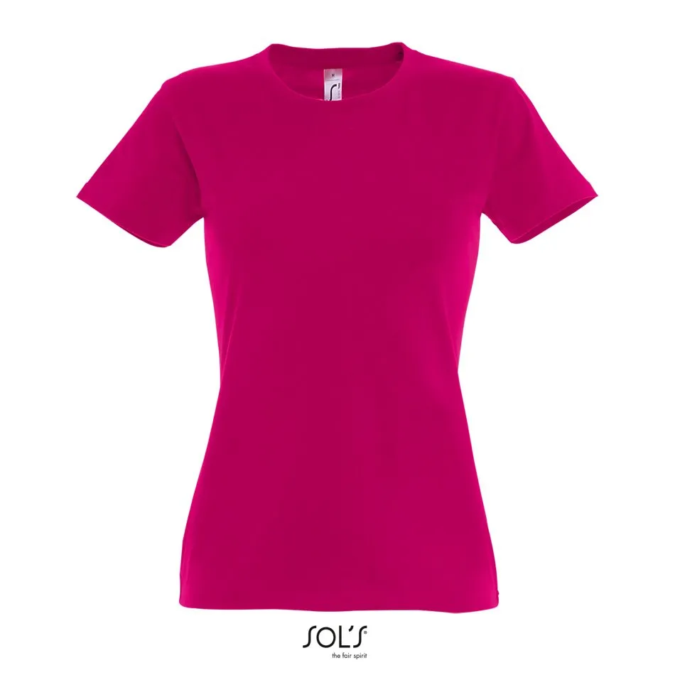 Camiseta Mujer Cuello Redondo SOL'S IMPERIAL WOMEN FUCSIA