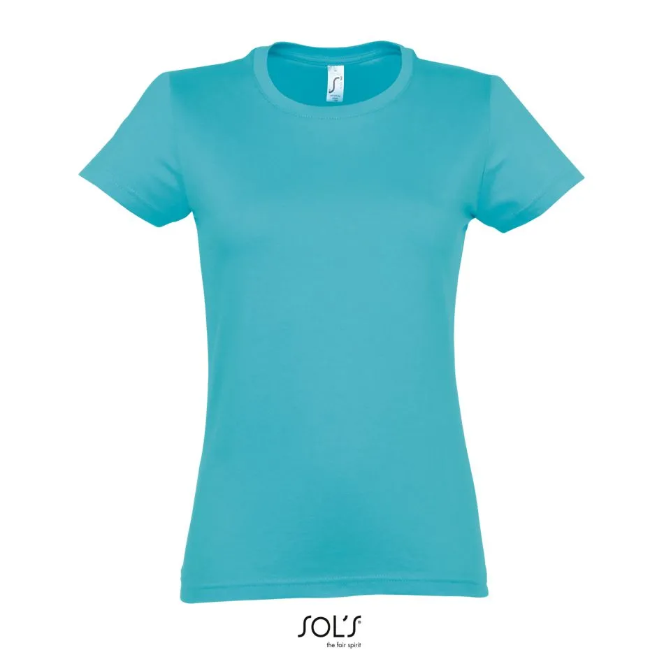 Camiseta Mujer Cuello Redondo SOL'S IMPERIAL WOMEN AZUL ATOLÓN