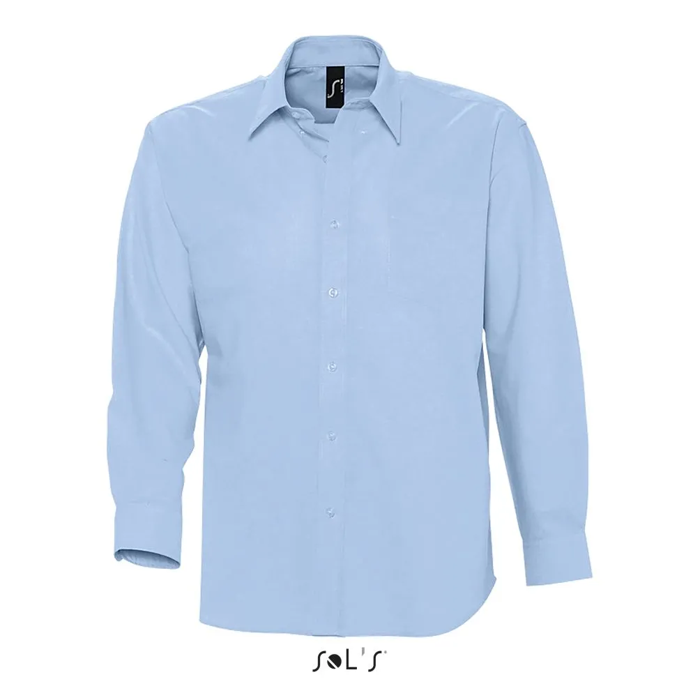 Camisa Hombre Oxford Manga Larga SOL'S BOSTON AZUL CIELO
