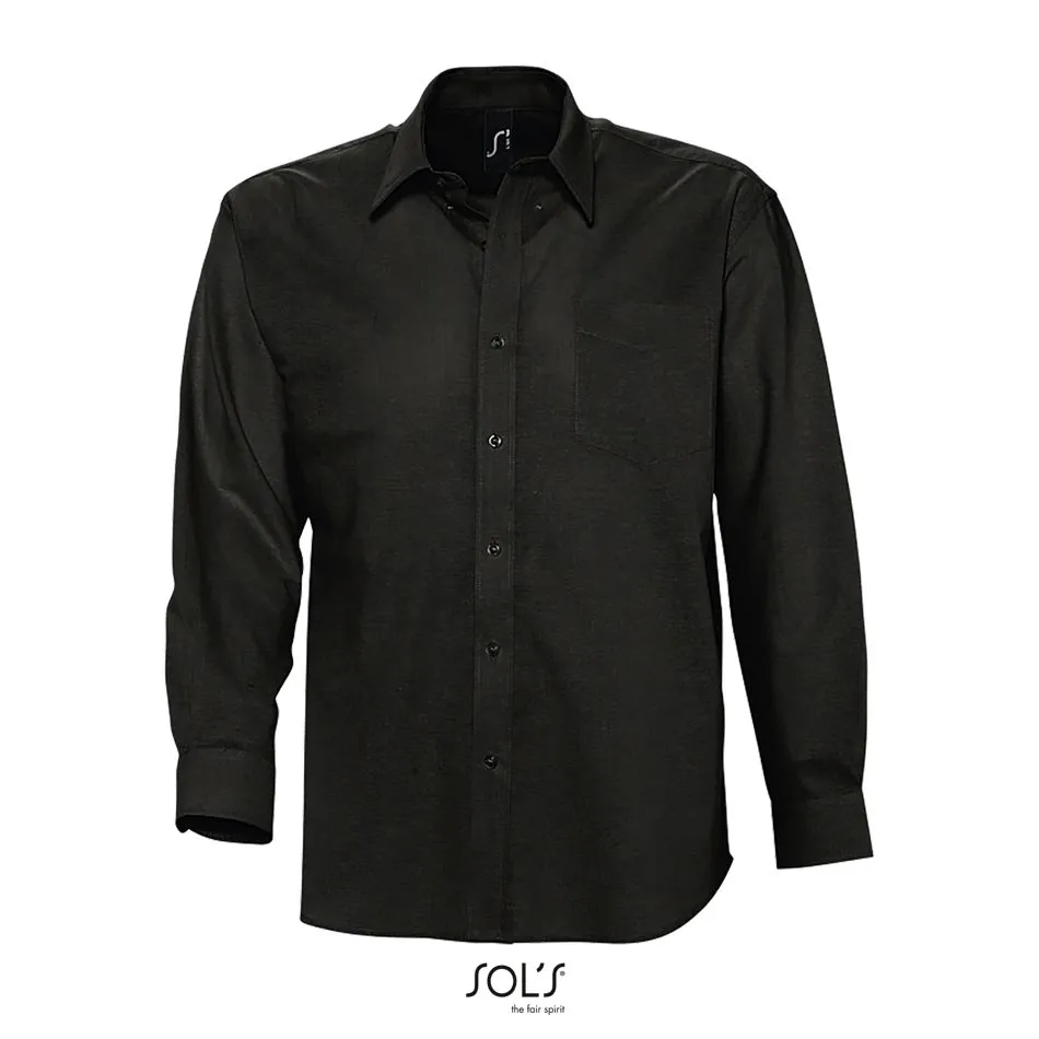 Camisa Hombre Oxford Manga Larga SOL'S BOSTON NEGRO