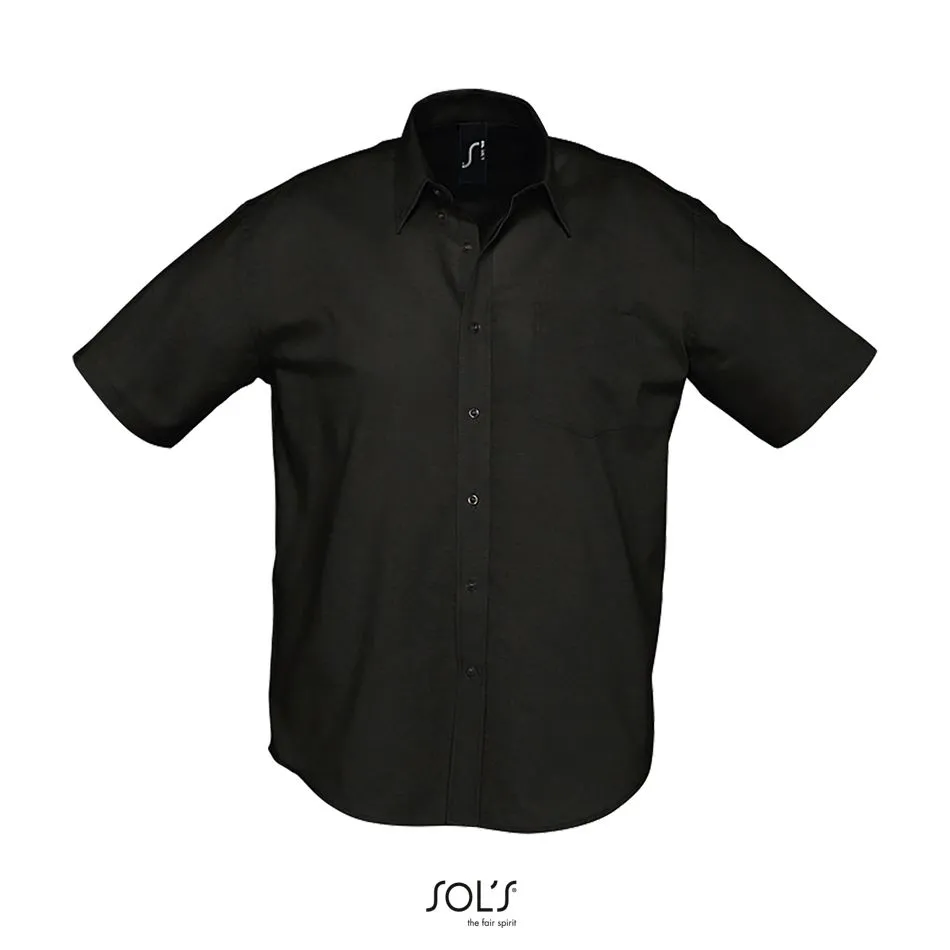 Camisa Oxford Hombre Manga Corta SOL'S BRISBANE NEGRO