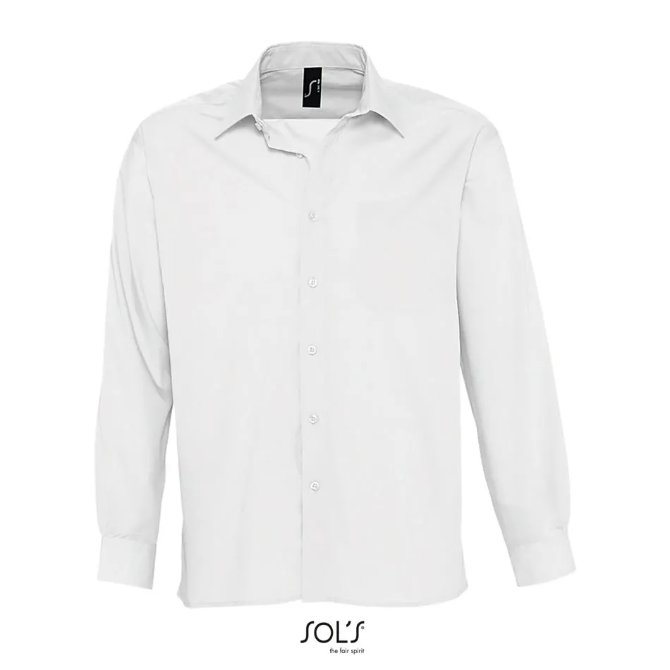 Camisa Hombre Popelín Manga Larga SOL'S BALTIMORE BLANCO