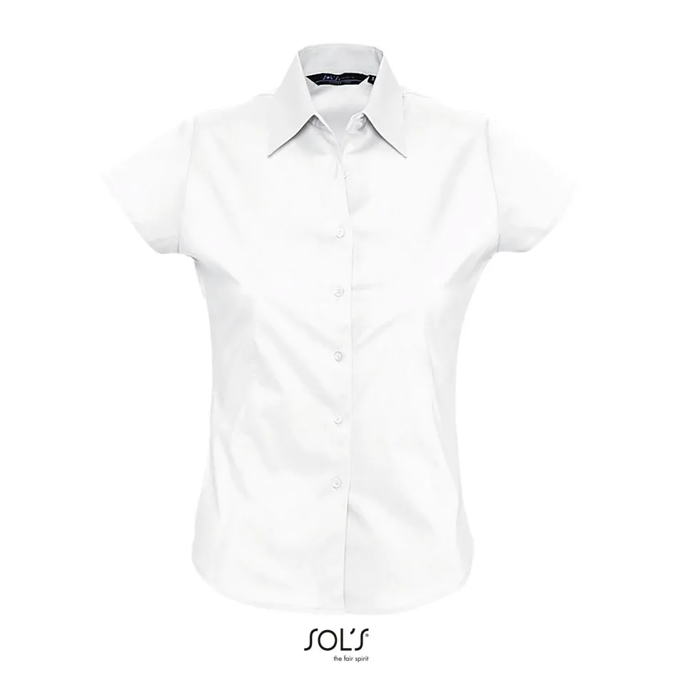 Camisa Strech Mujer Manga Corta SOL'S EXCESS BLANCO