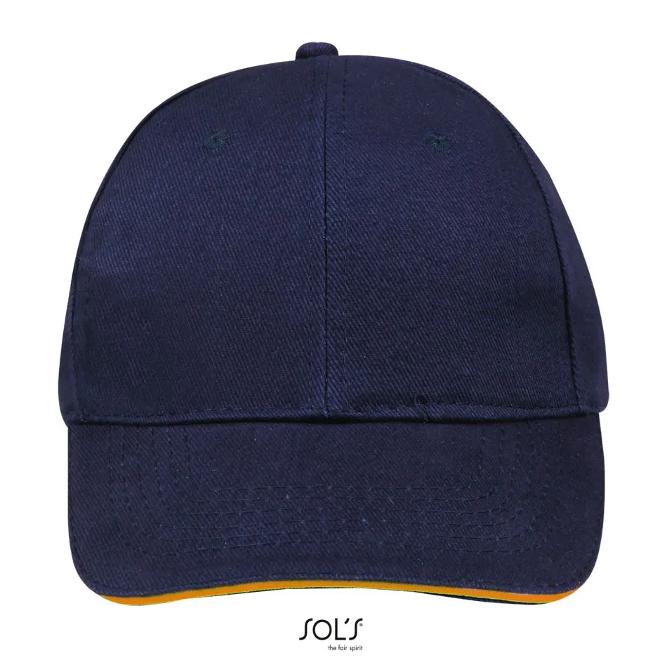 Gorra 6 Paneles SOL'S BUFFALO French Marino / Naranja fluor
