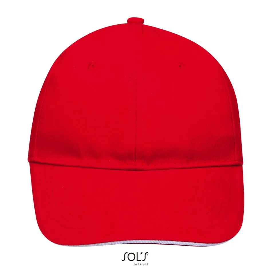 Gorra 6 Paneles SOL'S BUFFALO ROJO / BLANCO