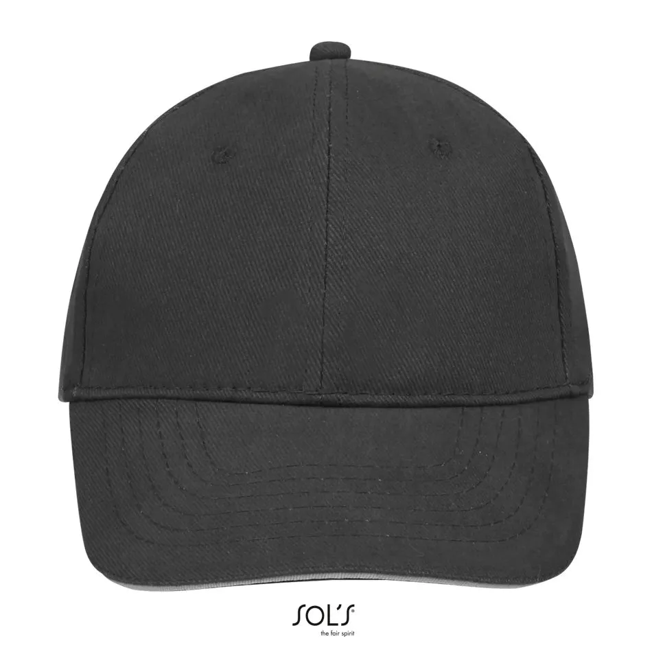 Gorra 6 Paneles SOL'S BUFFALO GRIS OSCURO / GRIS CLARO