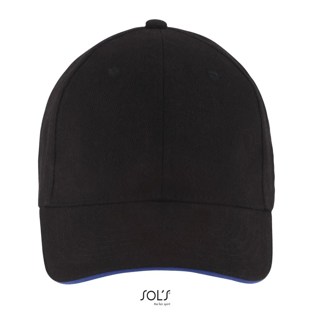 Gorra 6 Paneles SOL'S BUFFALO Negro Azul Royal