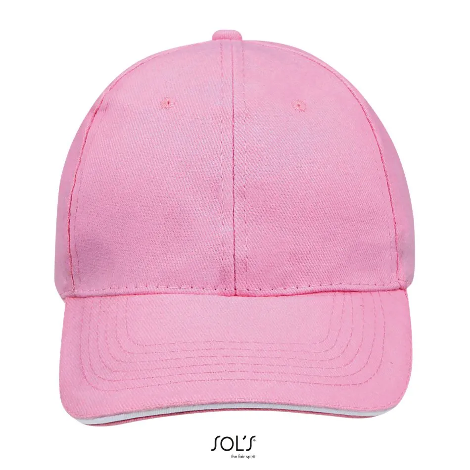 Gorra 6 Paneles SOL'S BUFFALO ROSA / BLANCO