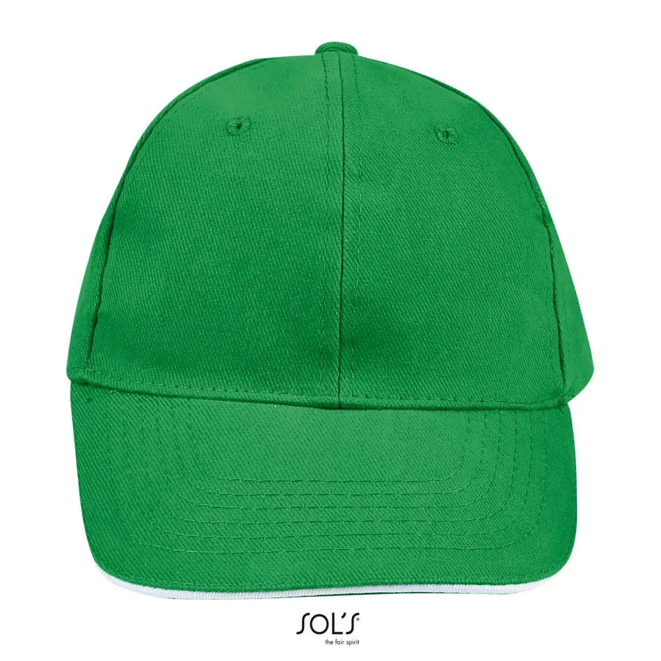 Gorra 6 Paneles SOL'S BUFFALO VERDE PRADERA / BLANCO