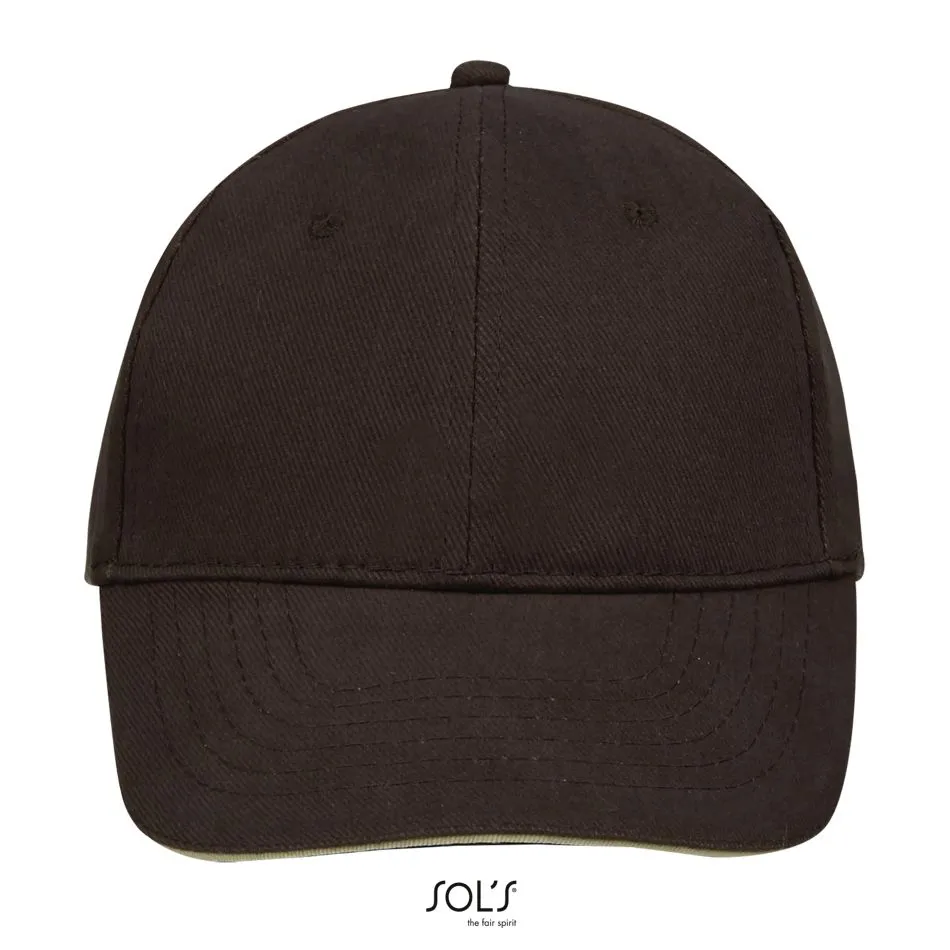 Gorra 6 Paneles SOL'S BUFFALO CHOCOLATE/BEIGE