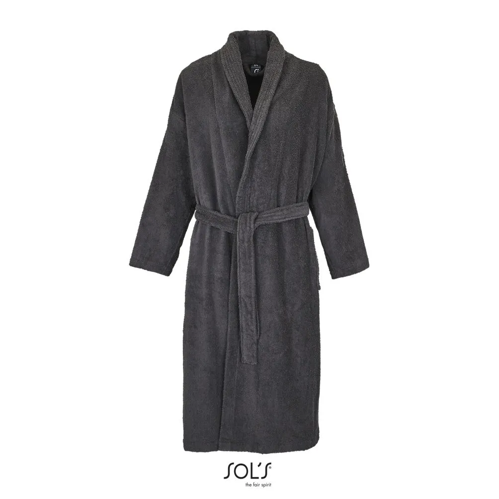 Albornoz De Baño Con Cuello Kimono SOL'S PALACE GRIS OSCURO