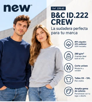  B & C Sudadera Cuello Redondo ID.222