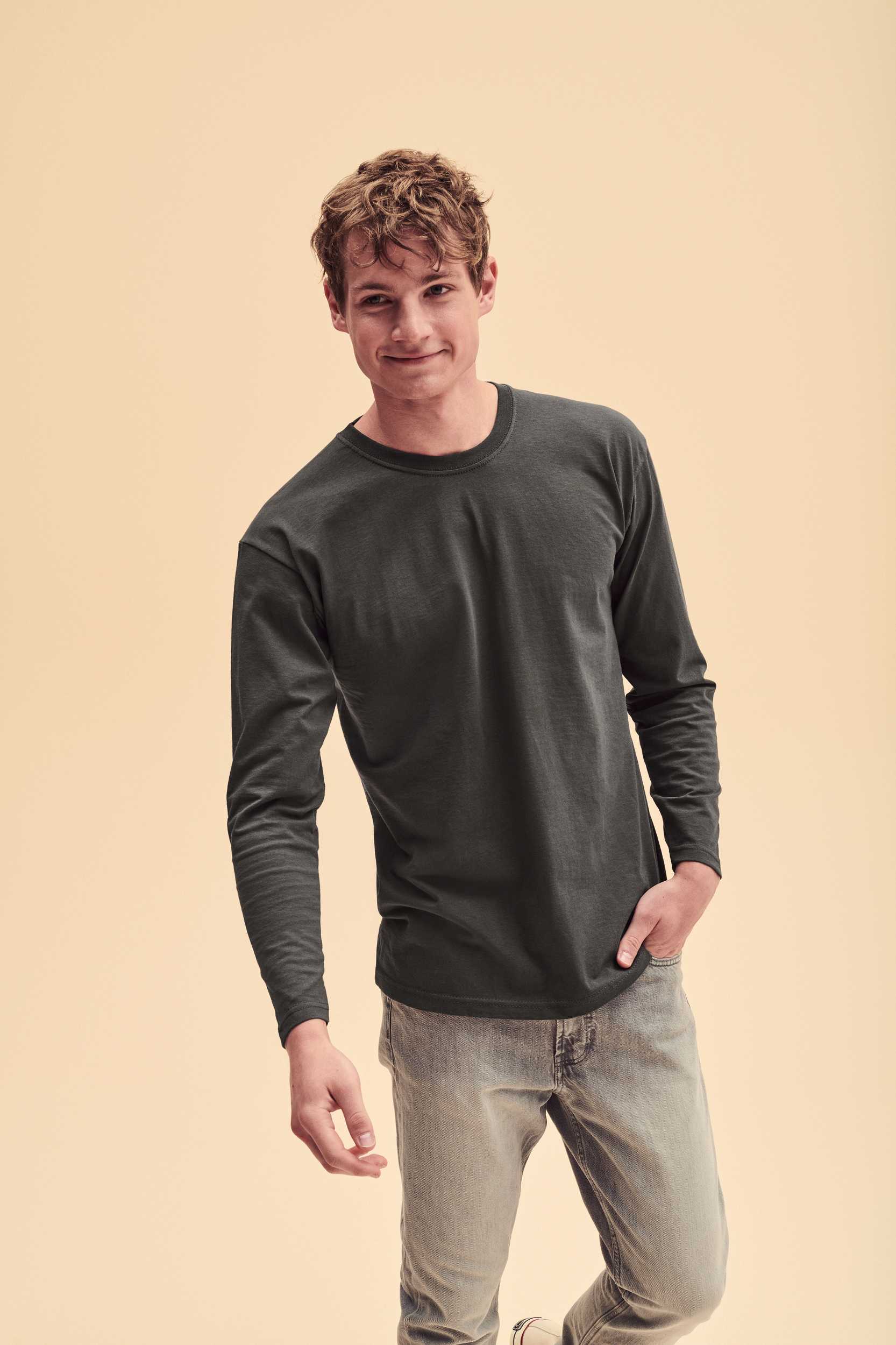  Fruit of the Loom Camiseta Valueweight manga larga hombre (61-038-0)