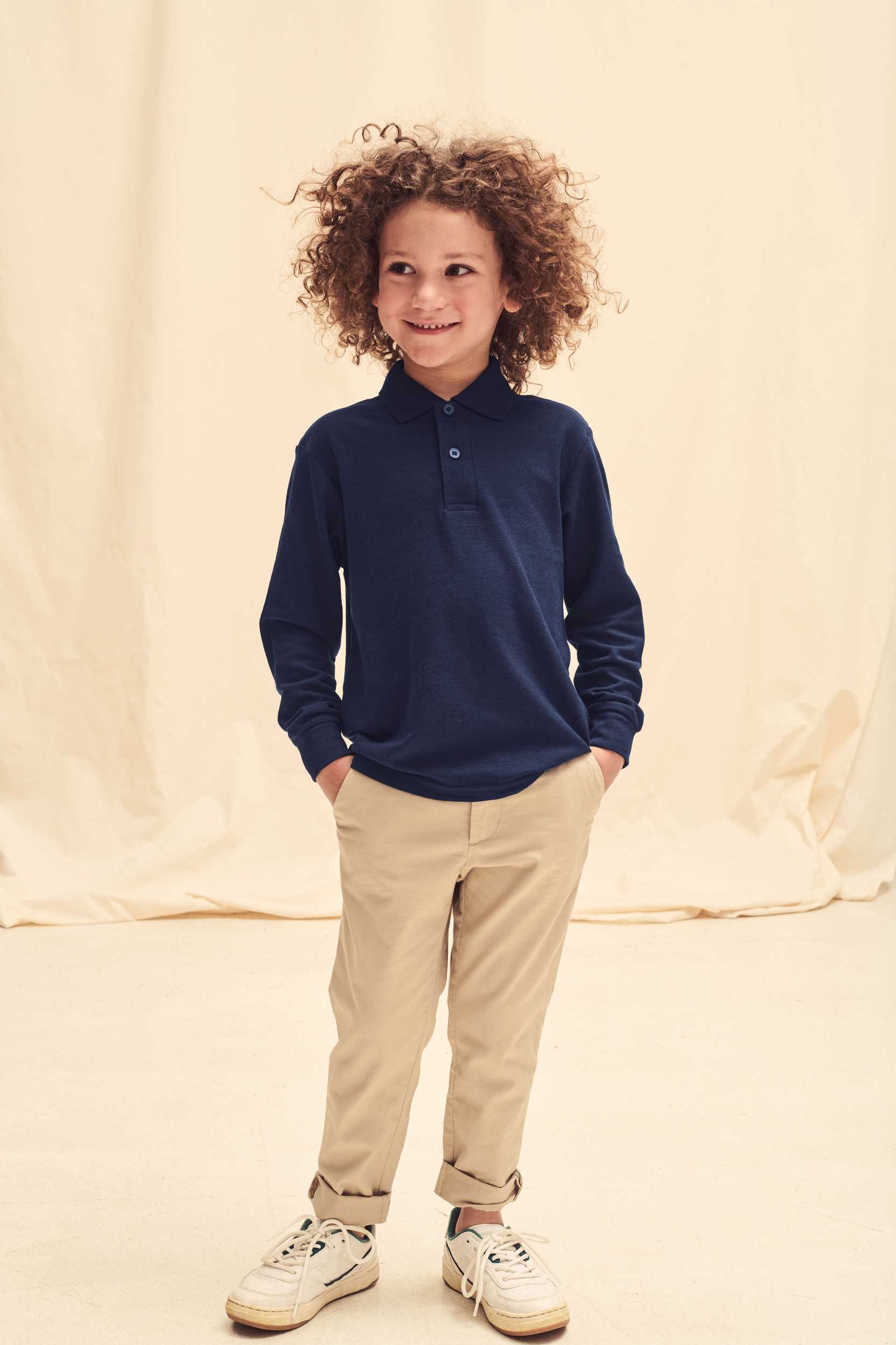  Fruit of the Loom Polo 65/35 manga larga niños
