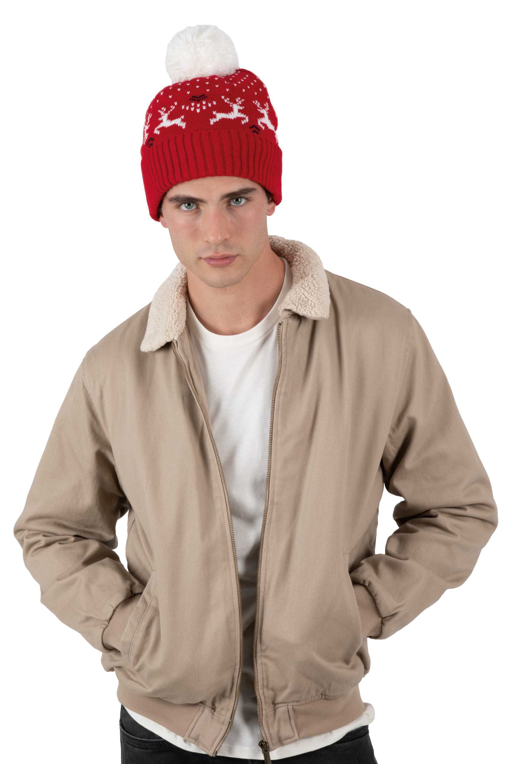  K-up Gorro de Navidad con diseño de renos