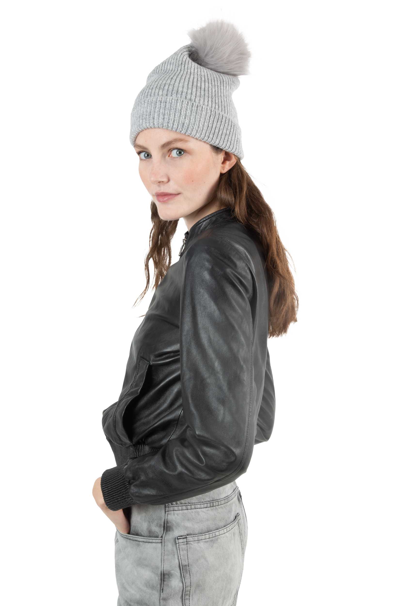  K-up Gorro con pompón - Hilo reciclado