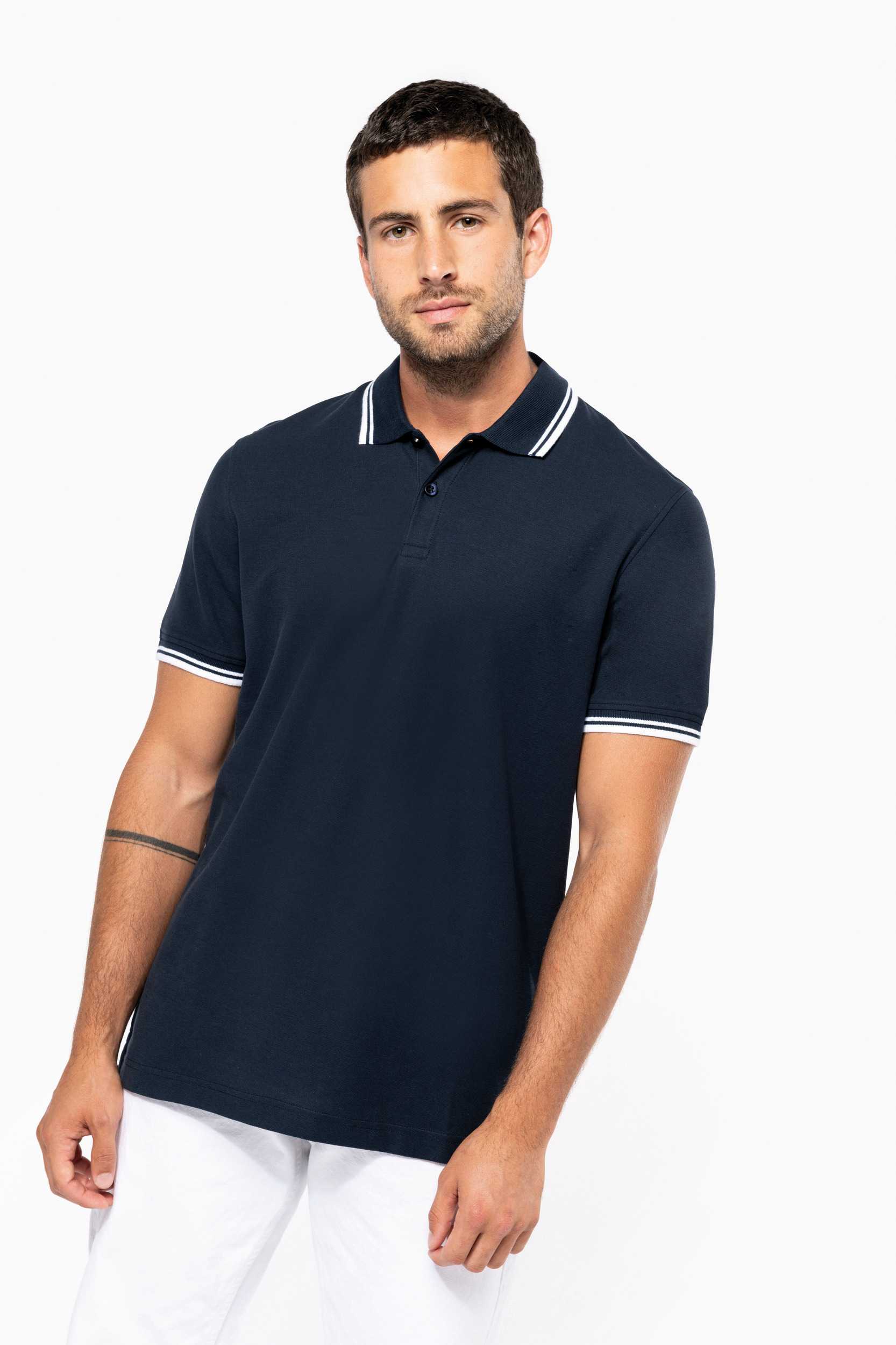 Polo manga corta a rayas hombre