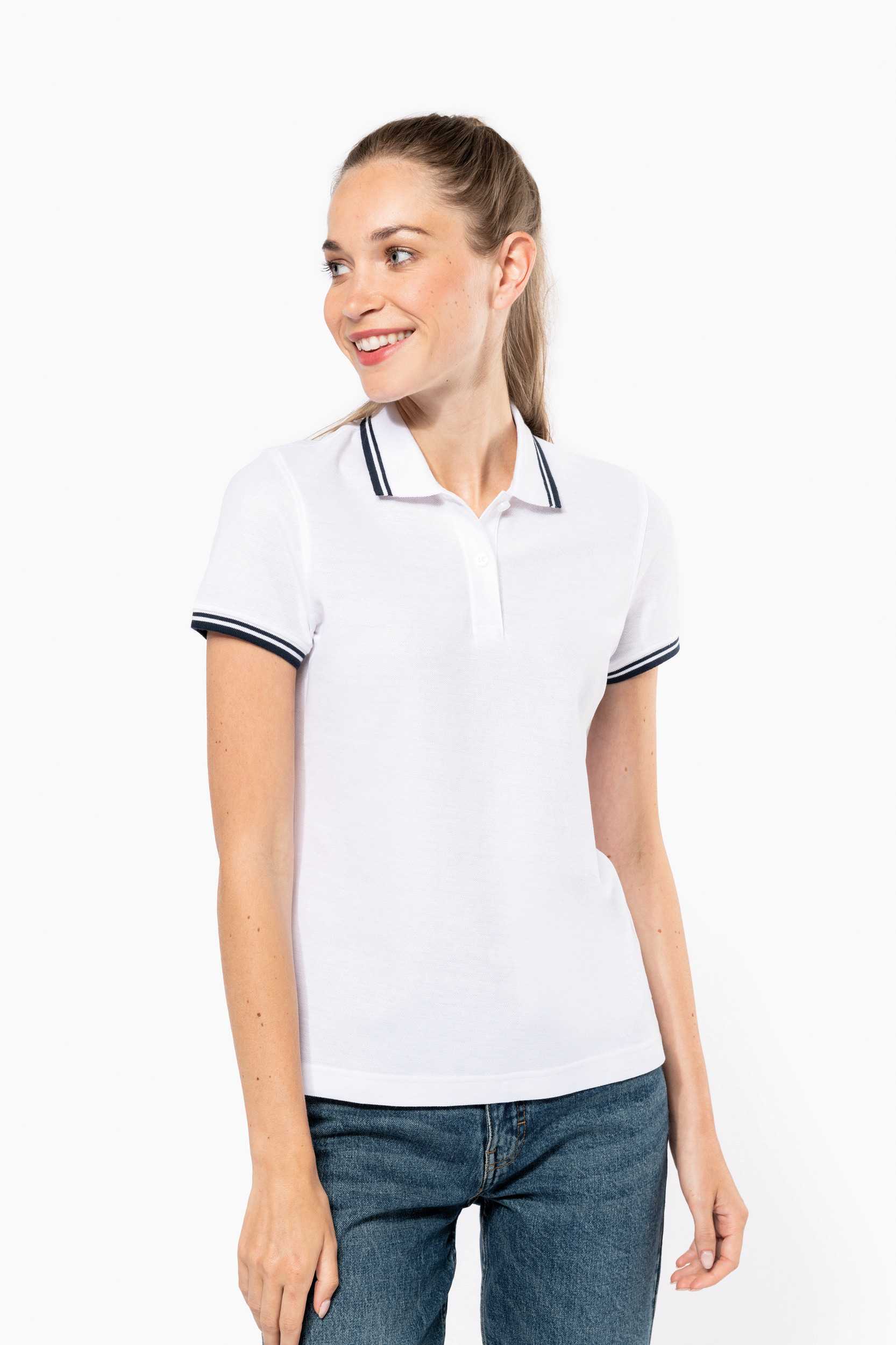  Kariban Polo manga corta a rayas mujer