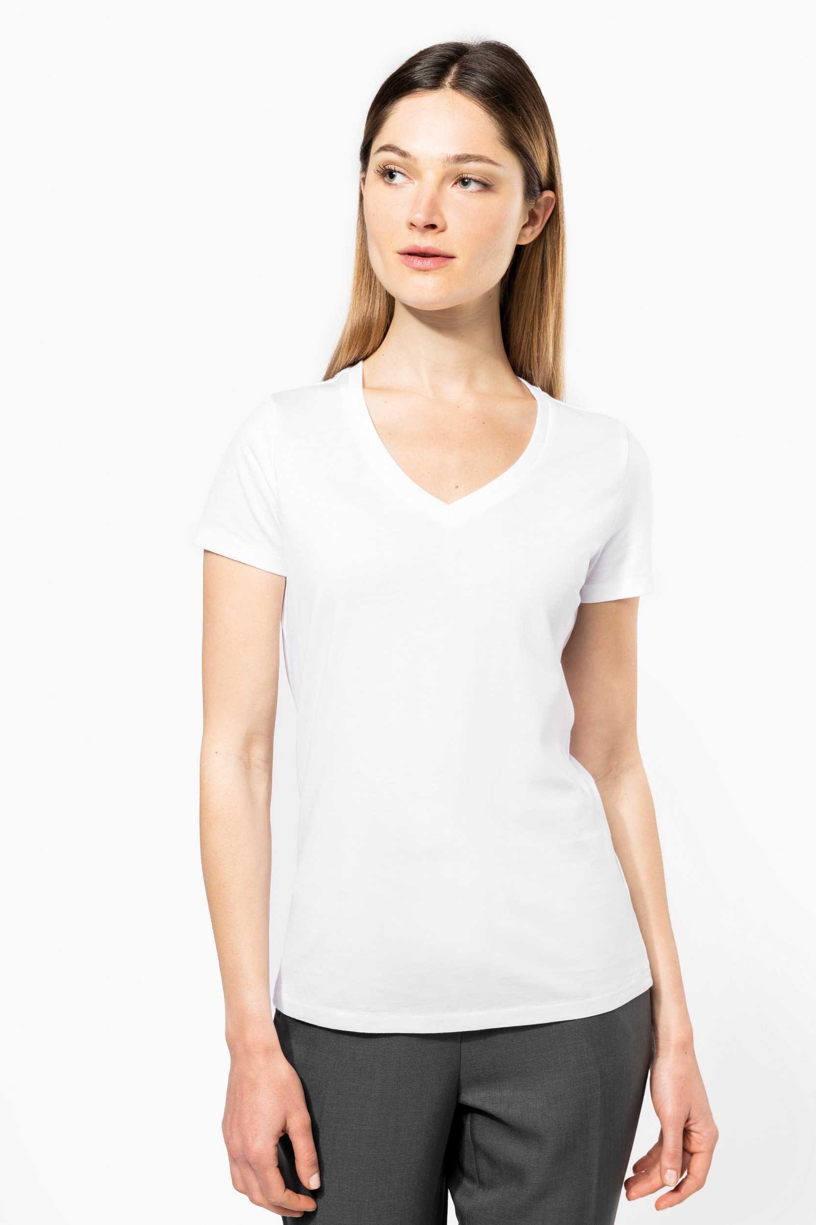  Kariban Camiseta Supima® cuello de pico manga corta mujer