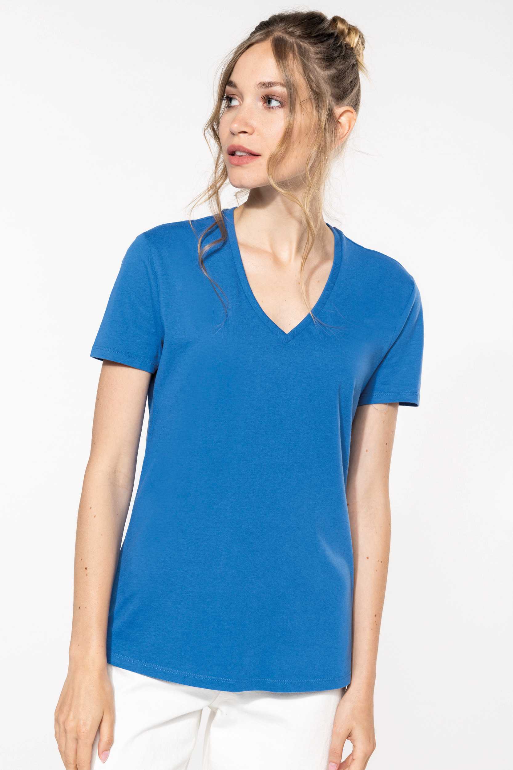  Kariban Camiseta BIO150IC cuello de pico mujer