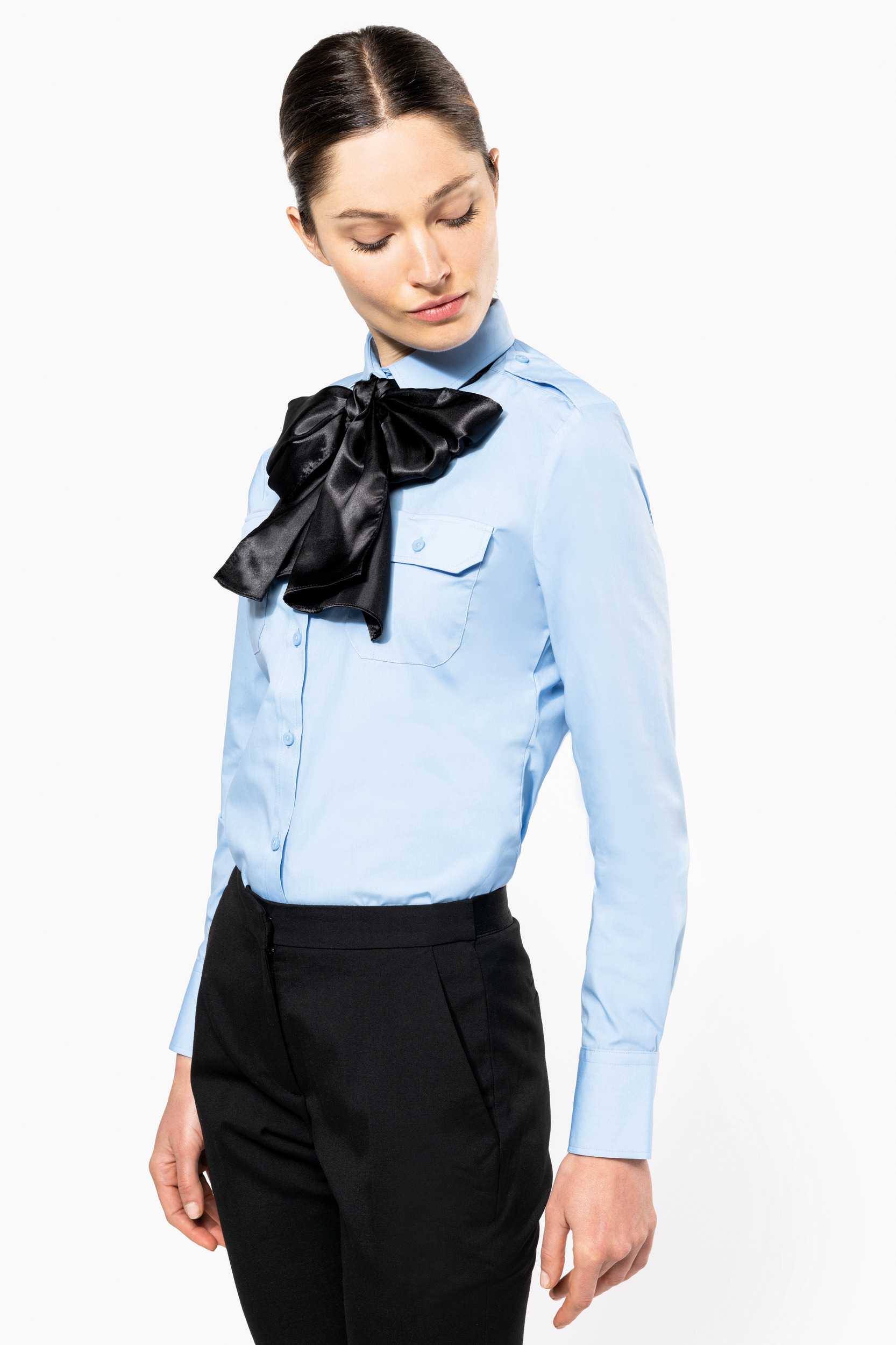  Kariban Camisa piloto manga larga mujer