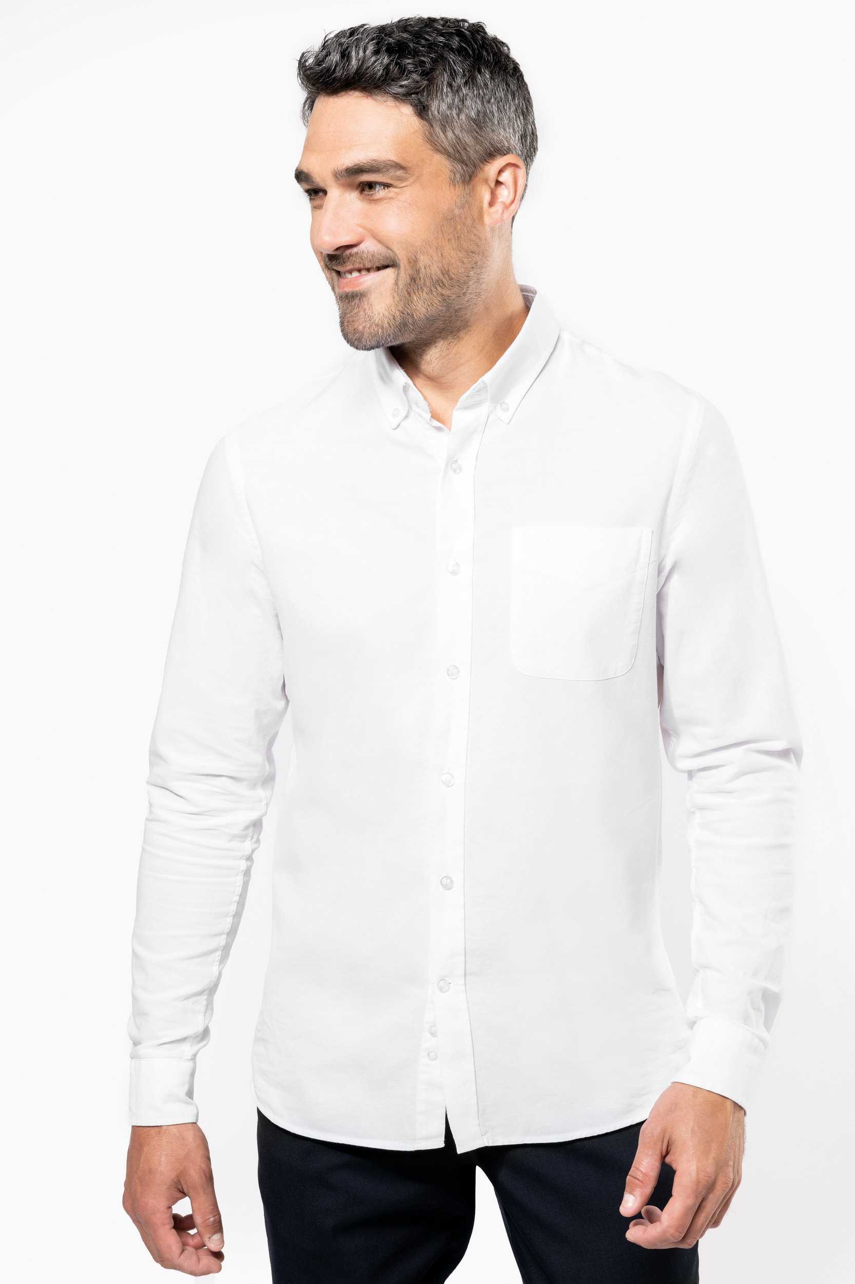  Kariban Camisa oxford lavada manga larga