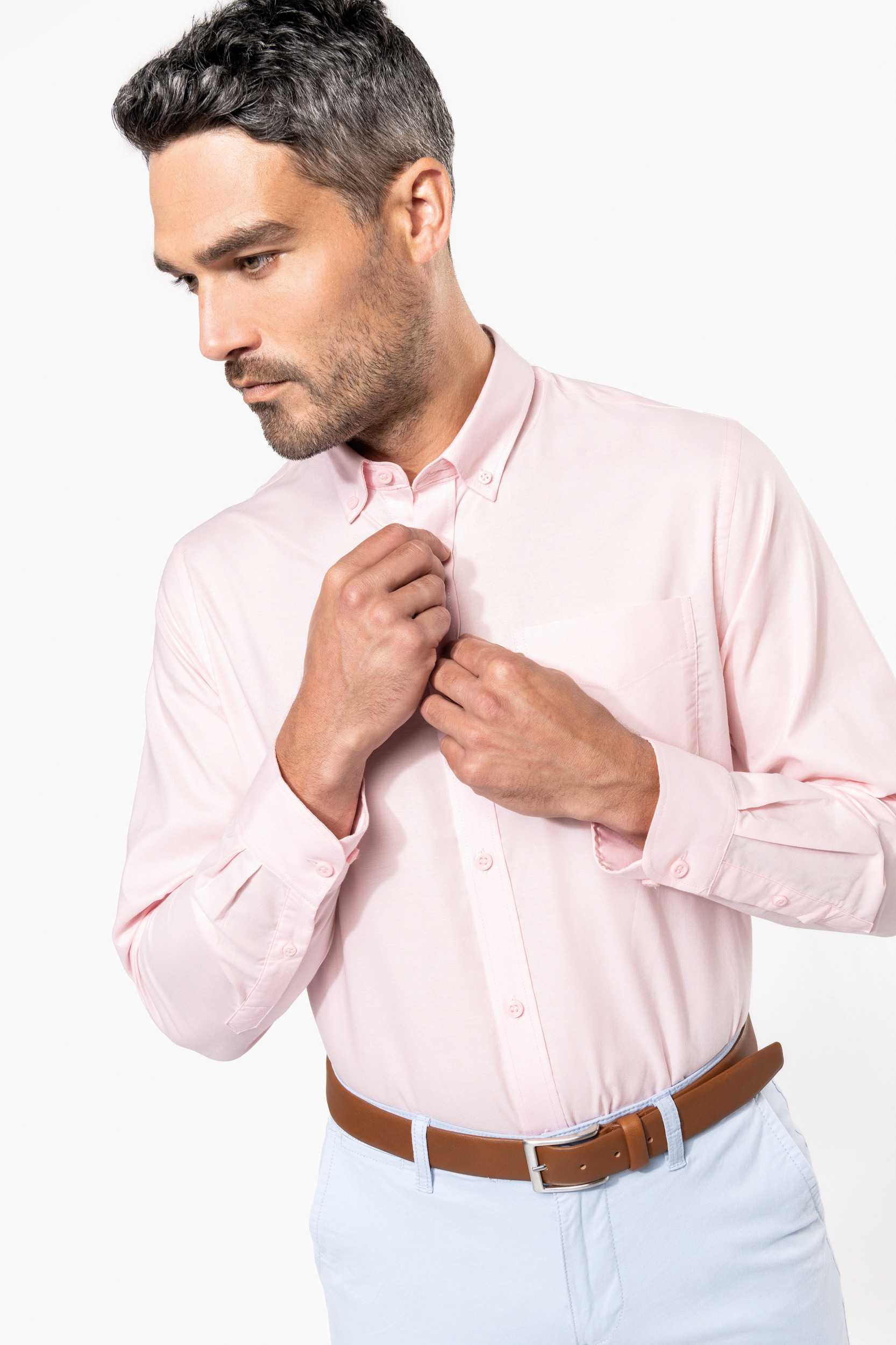  Kariban Camisa oxford manga larga hombre