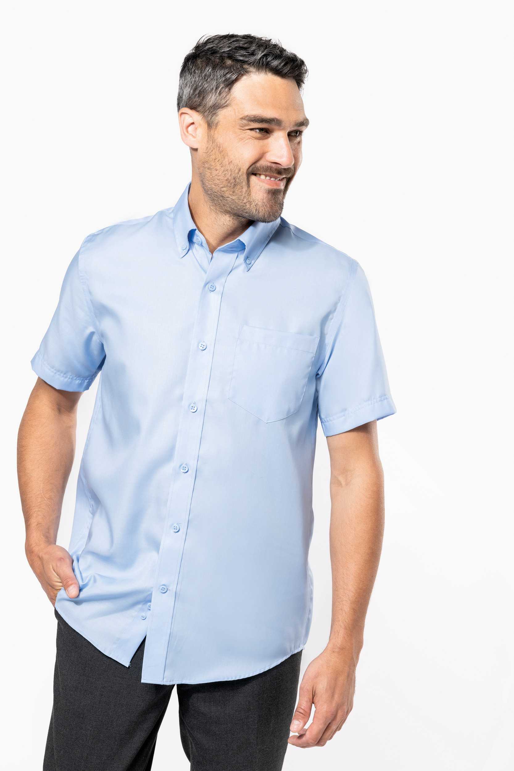  Kariban Camisa micro sarga no-plancha manga corta hombre