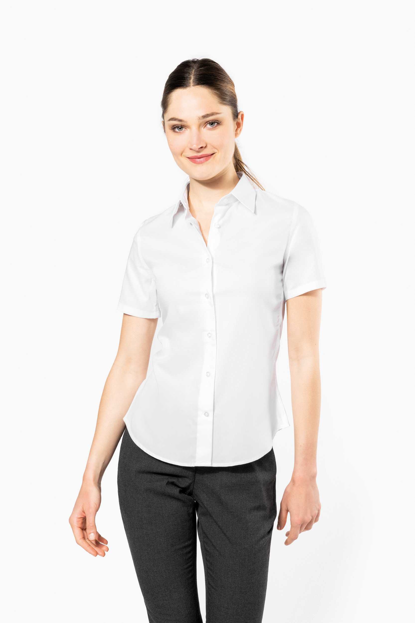  Kariban Camisa no-plancha manga corta mujer