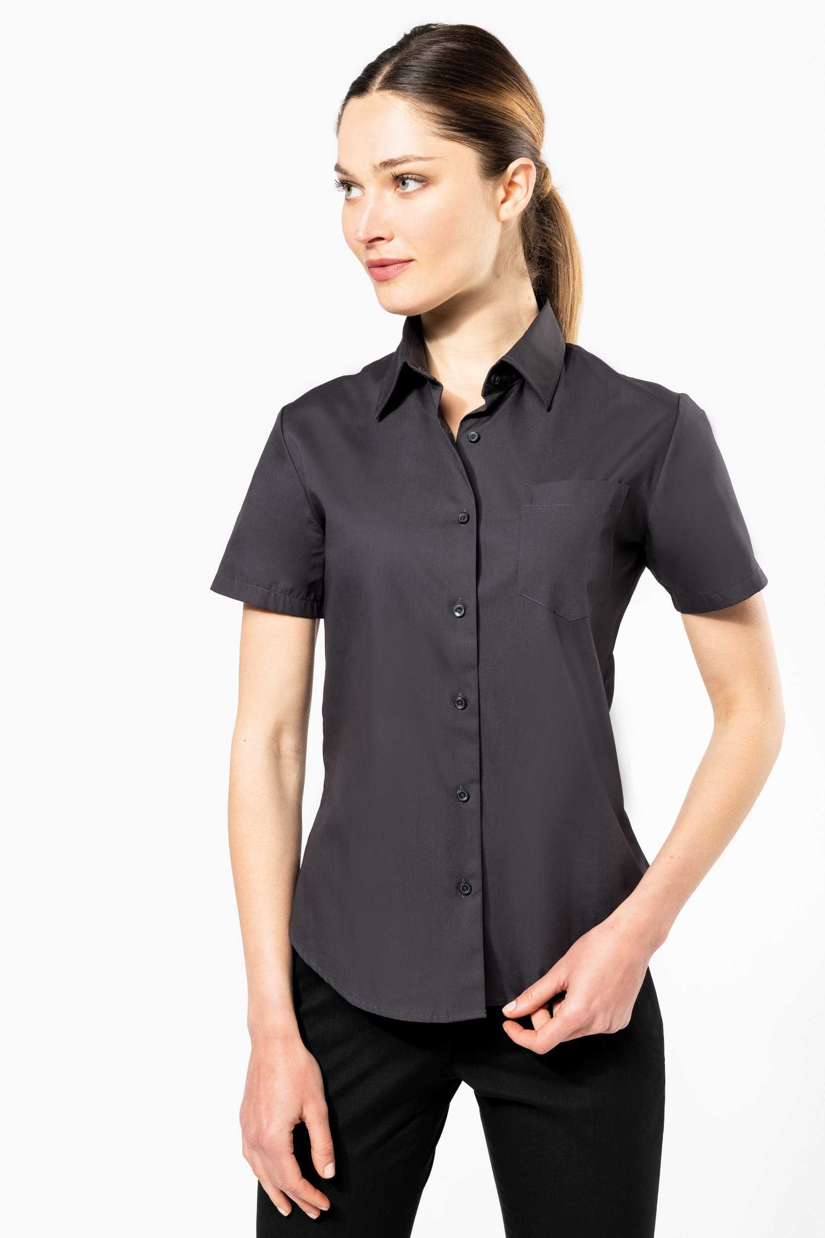  Kariban Camisa popelina manga corta mujer