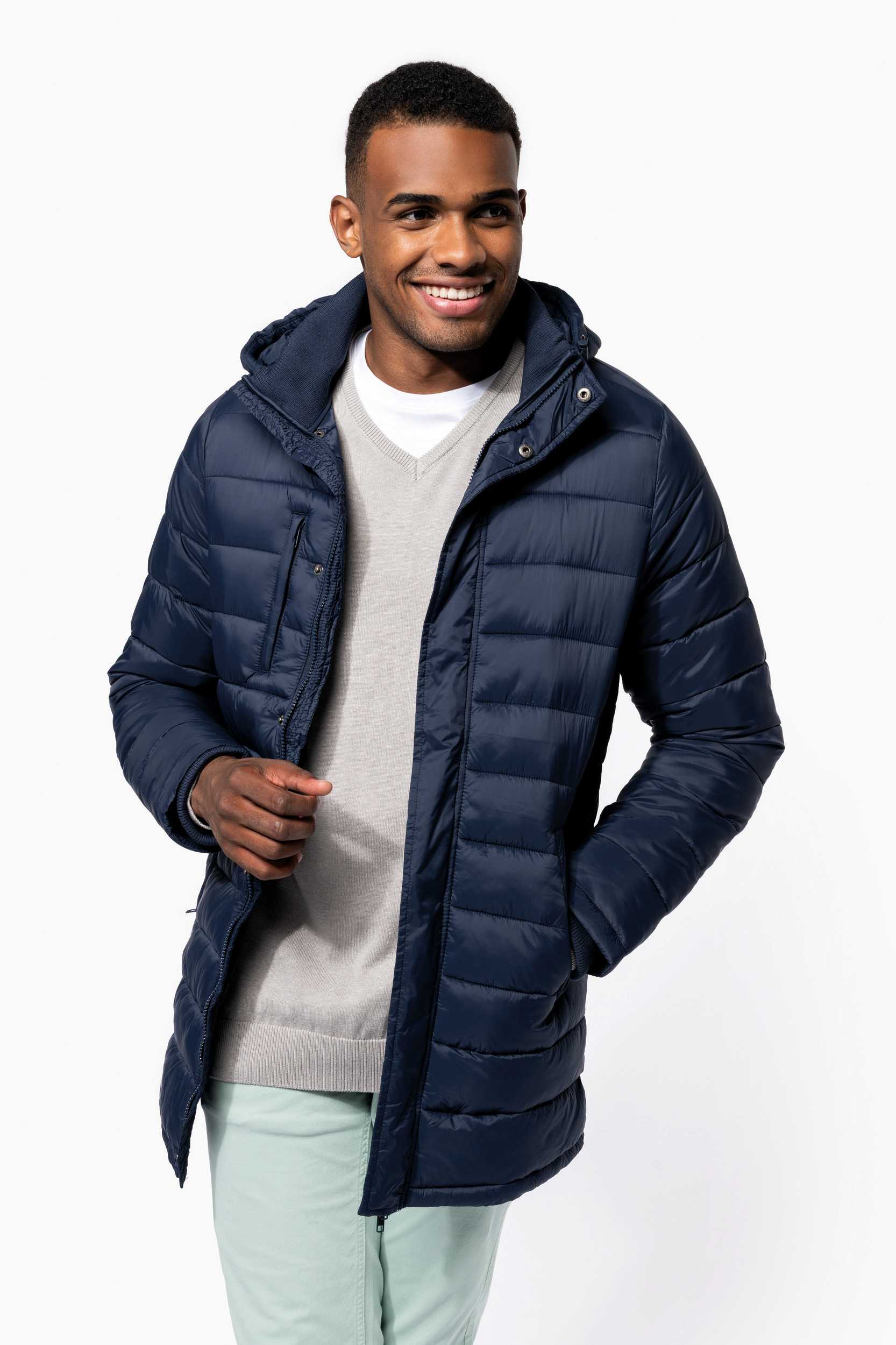  Kariban Parka ligera acolchada con capucha para hombre