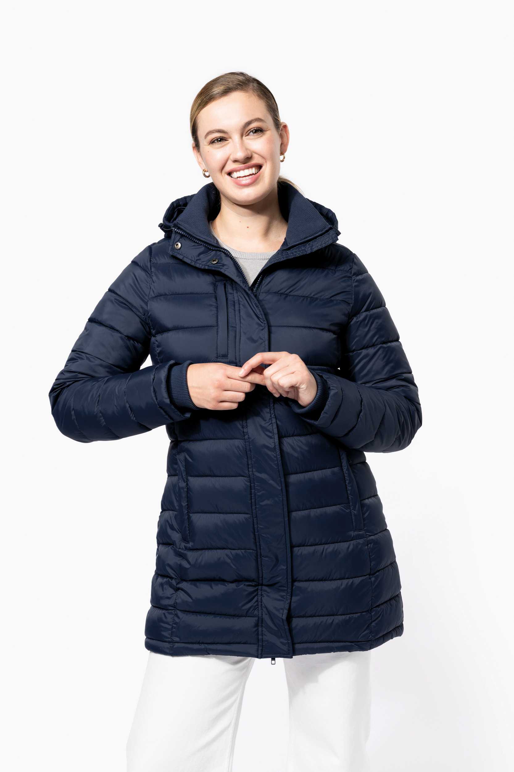  Kariban Parka ligera acolchada con capucha para mujer