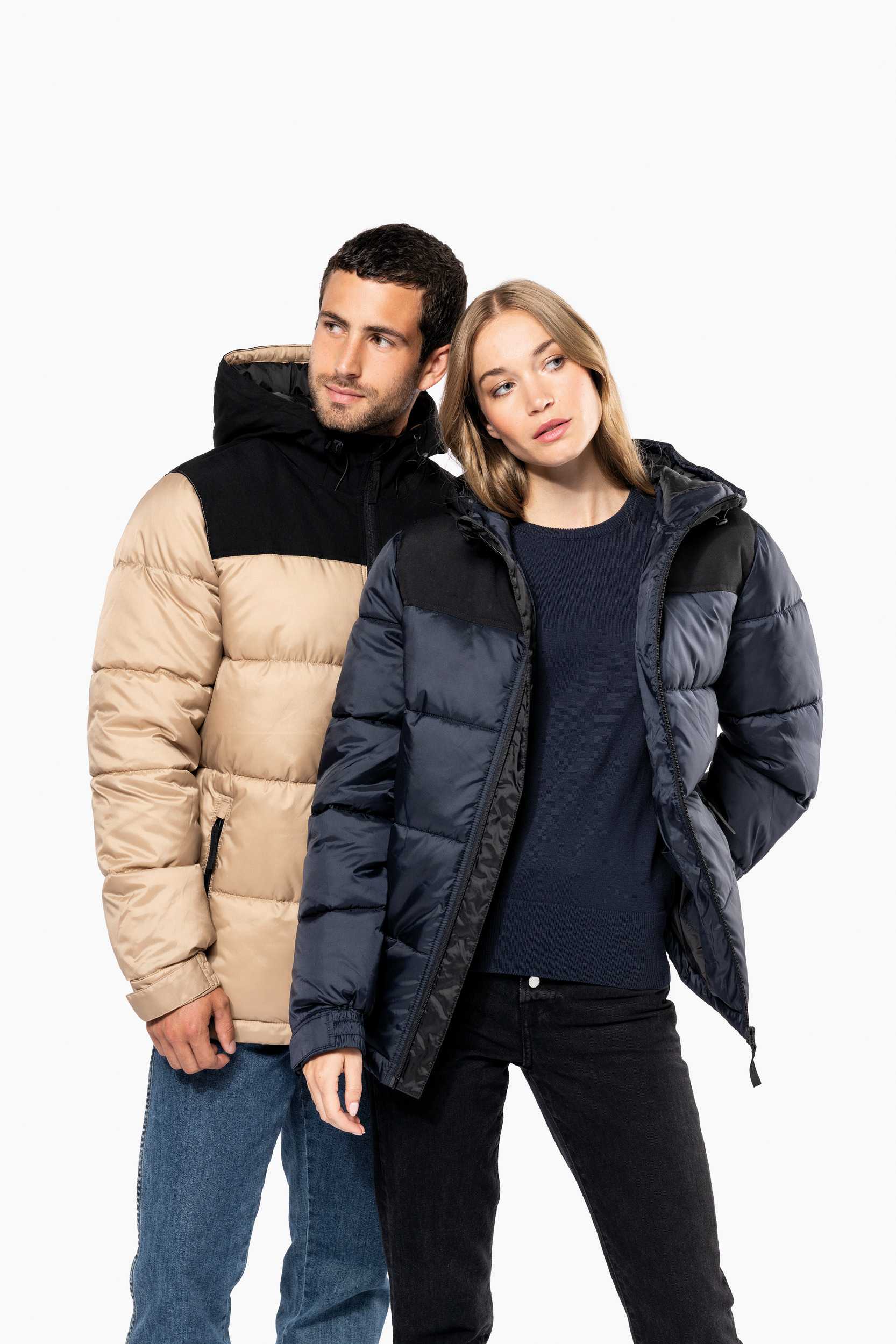  Kariban Parka acolchada bicolor con capucha unisex