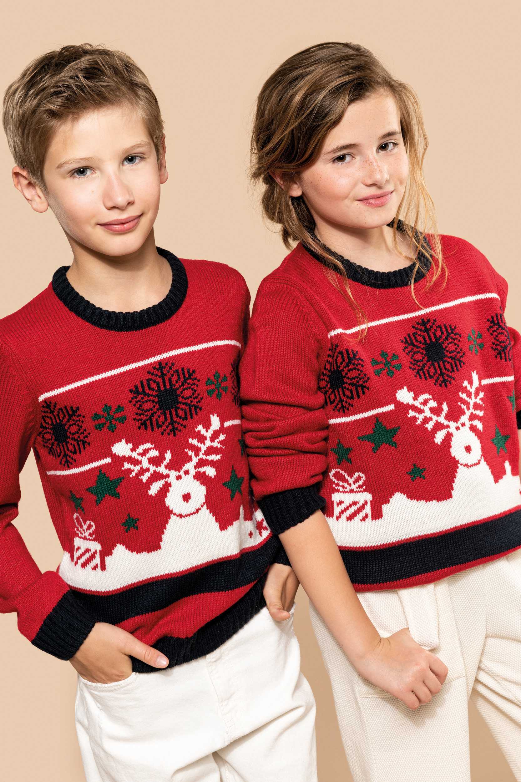  Kariban Jersey cuello redondo de Navidad infantil