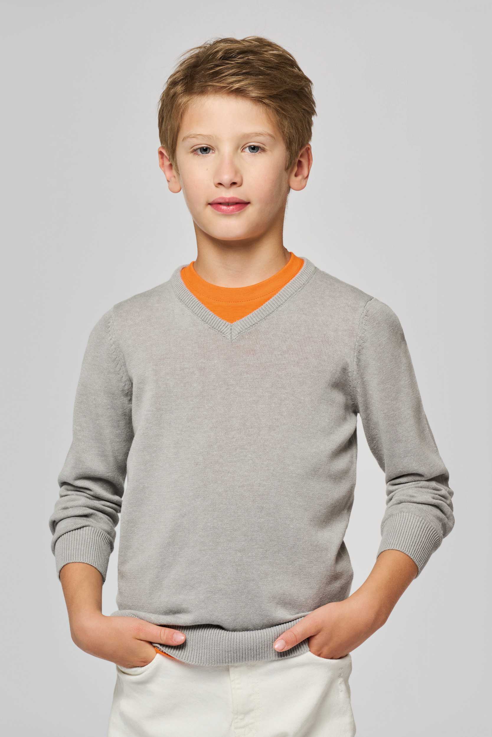  Kariban Jersey cuello de pico niños