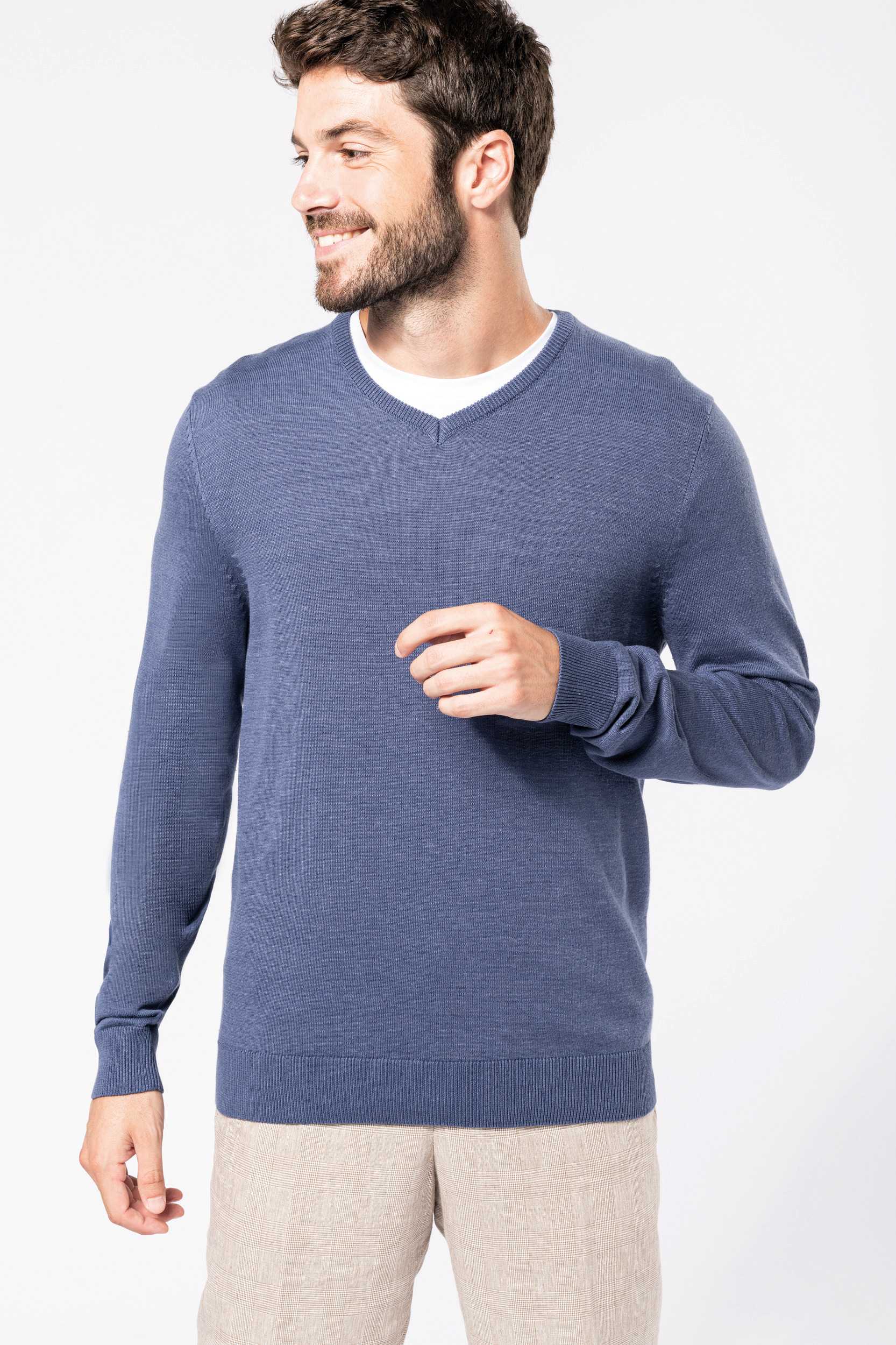  Kariban Jersey cuello de pico hombre