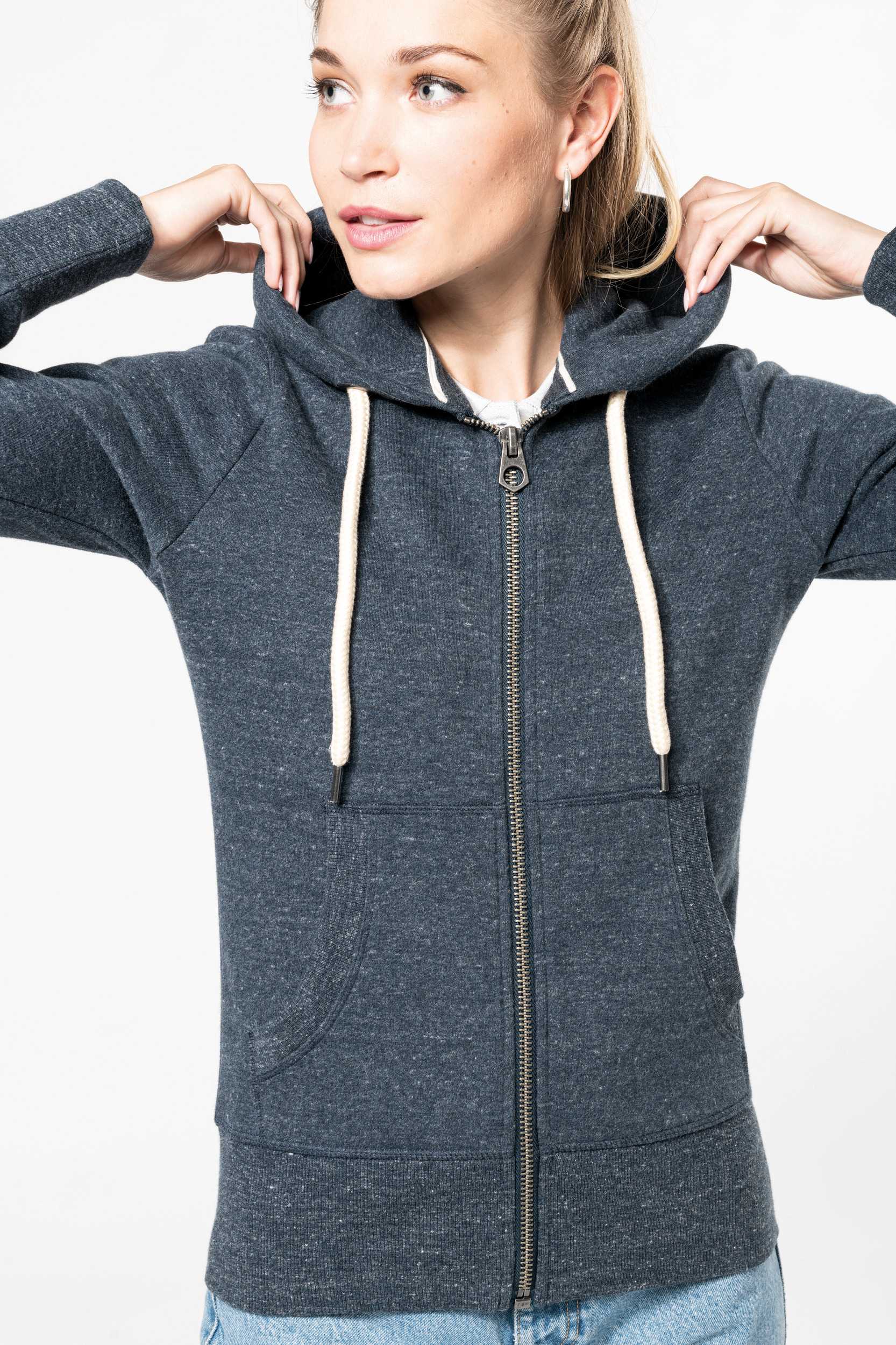  Kariban Sudadera vintage - cremallera y capucha mujer